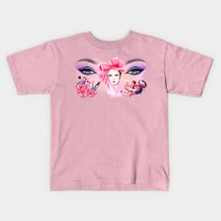 Pink makeup Kids T-Shirt